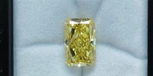 12 carat fancy yellow radiant lab grown diamond