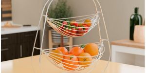 MTD21 Metal 2 Tier Swing Fruit & Vegetable Basket
