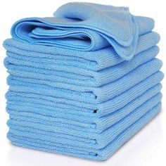 350 GSM Sky Blue Microfiber Cleaning Towel