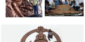 28 Feet Veenapani Saraswathi Mural Sculpture