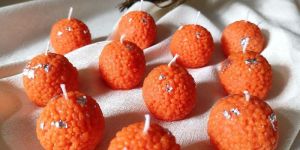 Orange Motichoor Ladoo Candles