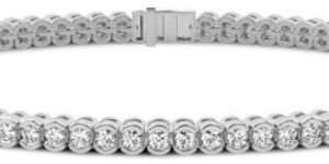 3Ct Round Cut Lab Diamond Tennis Bracelet 14K White Gold Vs Clarity D Color