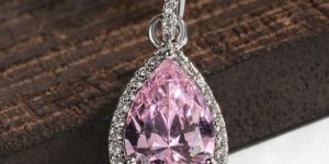 3.20Ct Pear and Round Cut Lab Diamond Halo Pendant 14K White Gold