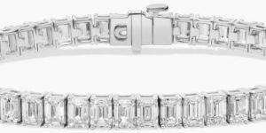 3Ct Emerald Cut Lab Diamond Tennis Bracelet 14K White Gold