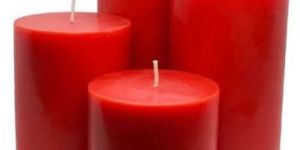 Red Plain Paraffin Wax Candles