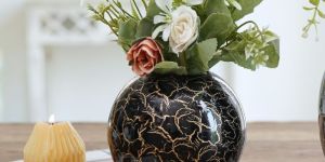 VA10085L Crackled Flower Vase
