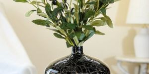 VA10091W Crackled Flower Vase
