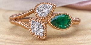 rose gold diamond sapphire crossover ring