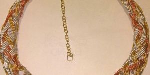 three metal wire choker necklace