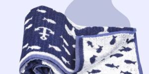 Mee Mee Soft Absorbent Bamboo Cotton Baby Towel Dark Blue