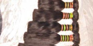 Non Remy Double Drawn Black Hair