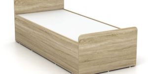 compact wooden bed