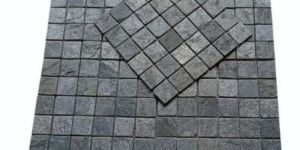 silver grey stone wall mosaic tile