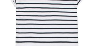 women loop stripe navy white t shirt