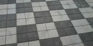 Grey And Black Square Cement Paving Slab