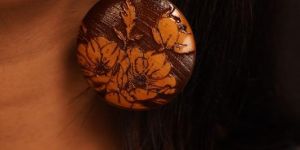 Gulmohar Wooden Earrings