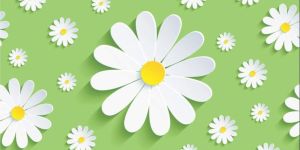 Green And White Digital Flower Wallpaper