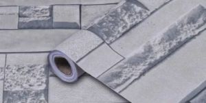 Gray Wall Cladding Printed PVC Wall Paper