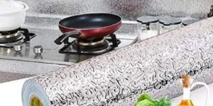 PVC Aluminum Self Adhesive Sticker Kitchen Wallpaper