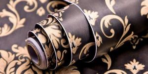 Royal Pattern Brown Printed PVC Wallpaper
