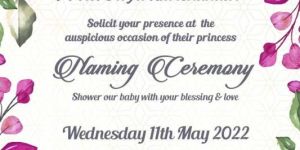 Baby Shower Naming Ceremony Invitation Card