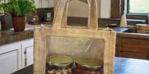 Jute Gift Bag with Clear Display Window