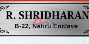Silver Matt Finish Stainless Steel Name Plates
