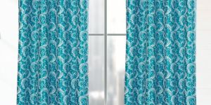 4d print 197 aqua luxurious light widow curtains