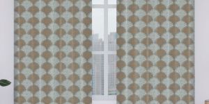 Berlin Jacquard Curtain Aqua Blue Design no.1006 SR.no. 09 Ring Style