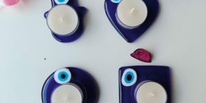 Hamsa Hand Evil Eye T Light Candle Holder