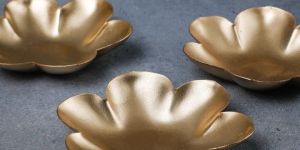 Elegant Floral Floating Candle Holder Gold-Plated Diya for Diwali and Home Decor