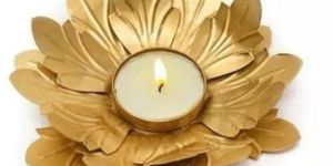 Iron Lotus Tea Light Holder Elegant Floral Candle Stand for Diwali and Home Decor