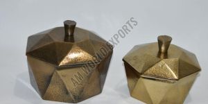 Faceted Geometric Jewelry Box Set OF 2 Pcs