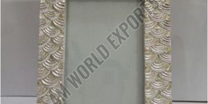Modern Silver and Gold Scallop Pattern Photo Frame