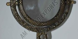Ornate Antique-Style Round Vanity Mirror