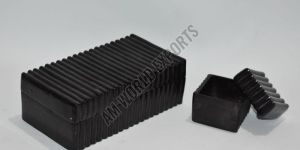 Rectangular Ribbed Black Jewelry Box Set OF 2 Pcs