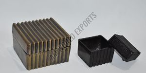 Rectangular Ribbed Golden and Black Jewelry Box Set OF 2 Pcs
