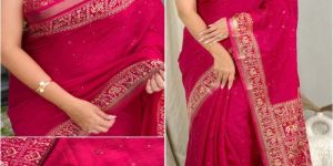 Fancy Ajrakh Printed Cotton Saree