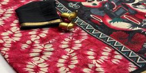 Mangalagiri Silk with Weaving Border Kalamkari Designe Saree