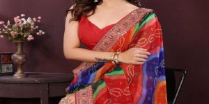 party wear soft georgette fabric saree
