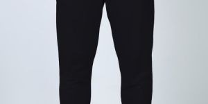 Mens Plain Cotton Black Jogger