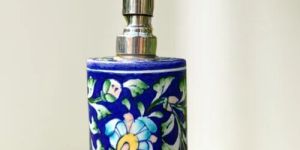 BLUE POTTERY SOAP DISPENSER