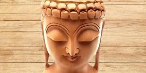Wooden Buddha Head Statue