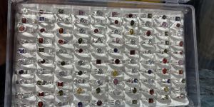 Ladies Silver Gemstone Rings