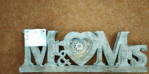 Decorative Wood Festive Display MR & Mrs Mandala Sign