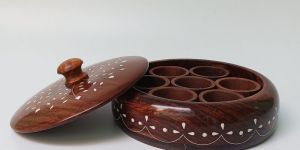 Decorative Wood Tableware Inlay Spice Storage Box