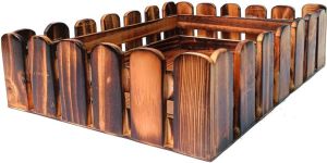 Rectangular Fence Crate Dual Slot Burnt Wooden Box