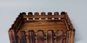 Square Picket Fence Rustic Wooden Serving Tray