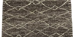 Hand Knotted Tribal Diamond Charcoal & Ivory Area Rug