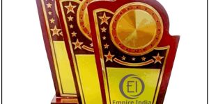 customizable award plaque star motif wooden mdf trophy set